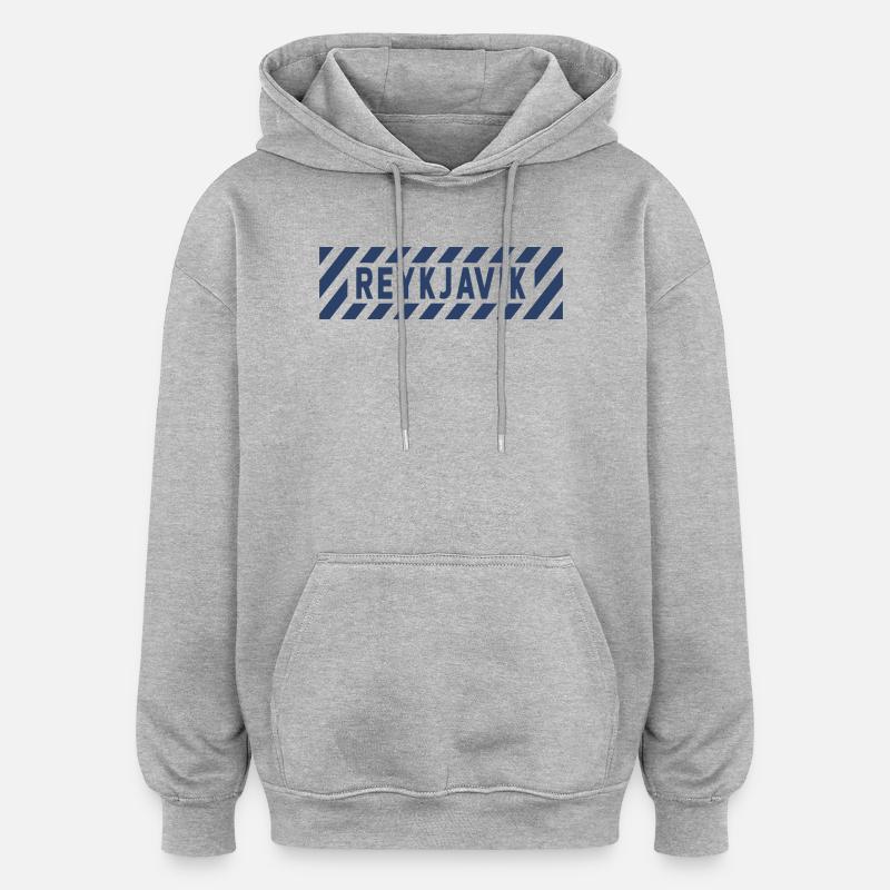 Reykjavik - Sweat à capuche oversize unisexe - gris chiné