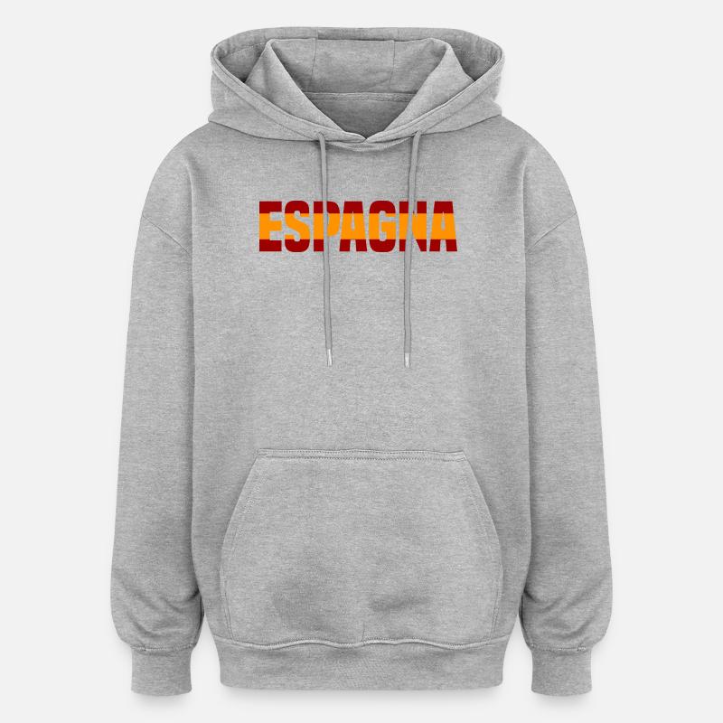 Kontrastreiche Espagna - Oversized Unisex Hoodie - Grau meliert