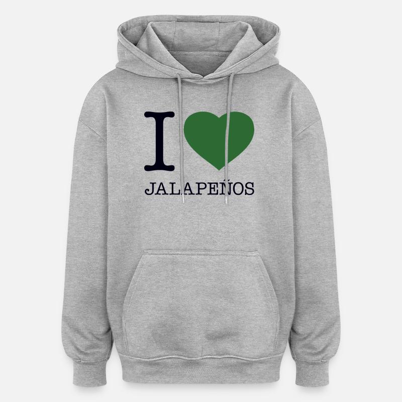 J’ADORE JALAPENOS - Sweat à capuche oversize unisexe - gris chiné