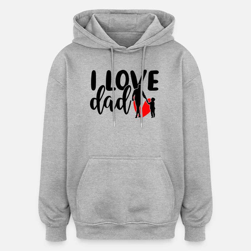 Éclaboussures d’encre rouge sur noir - Sweat à capuche oversize unisexe - gris chiné