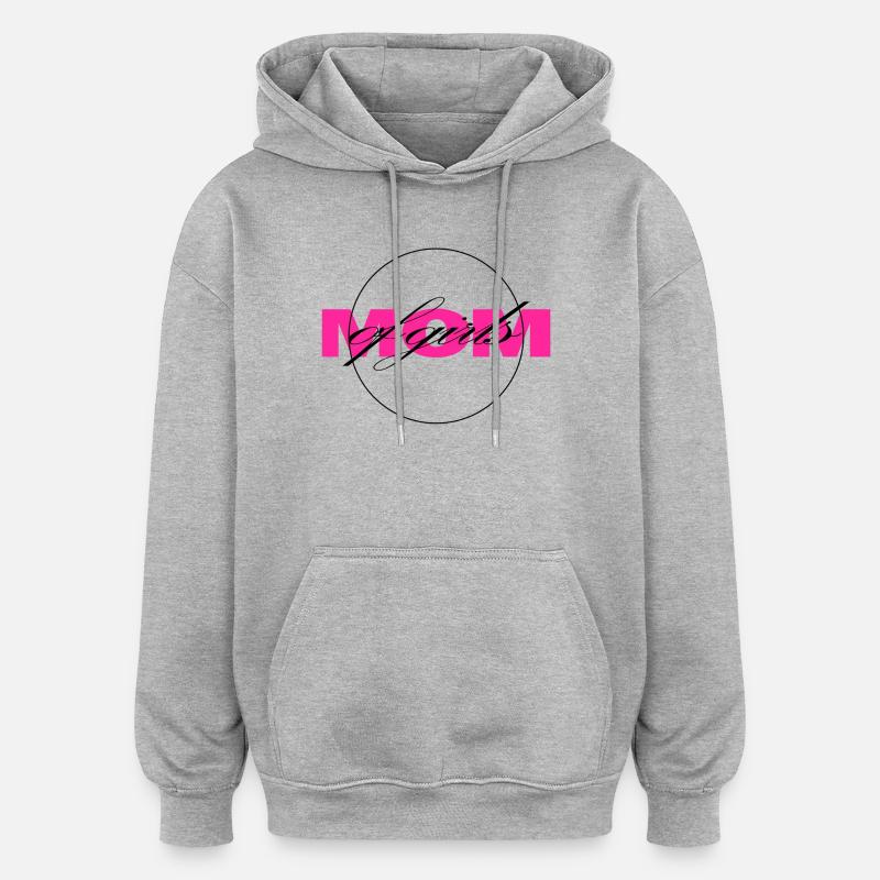 Modern Neon Letters with Script Overlay - Oversized Unisex Hoodie - heather grey
