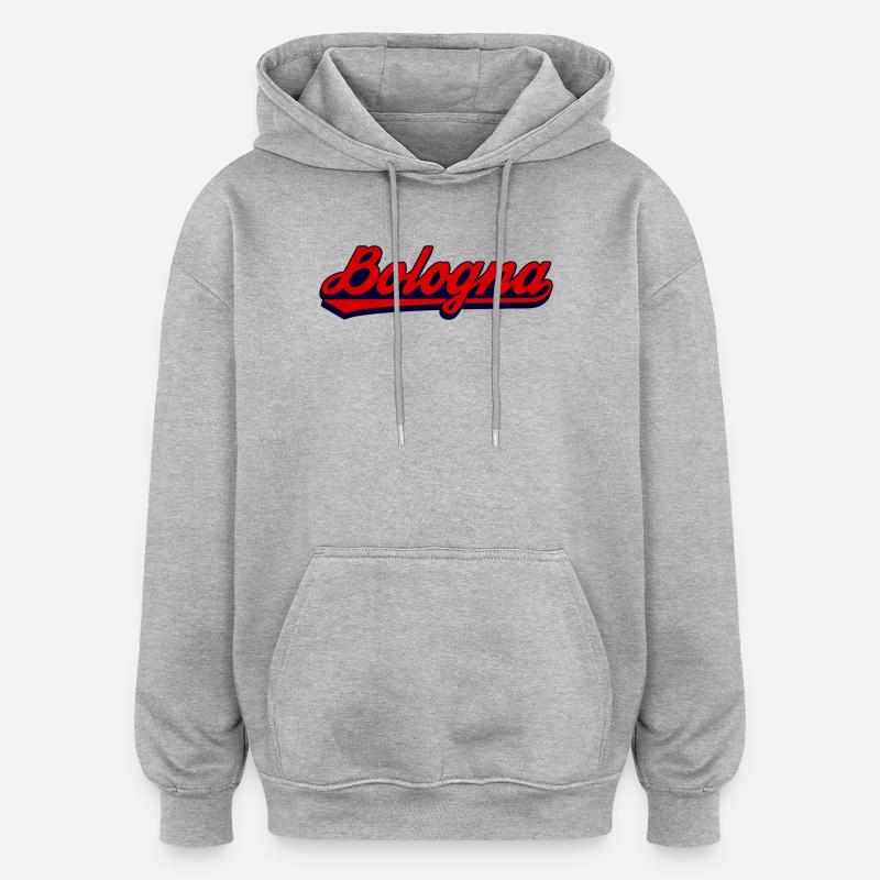 Bologna Script Retro Design - Oversized Unisex Hoodie - heather grey
