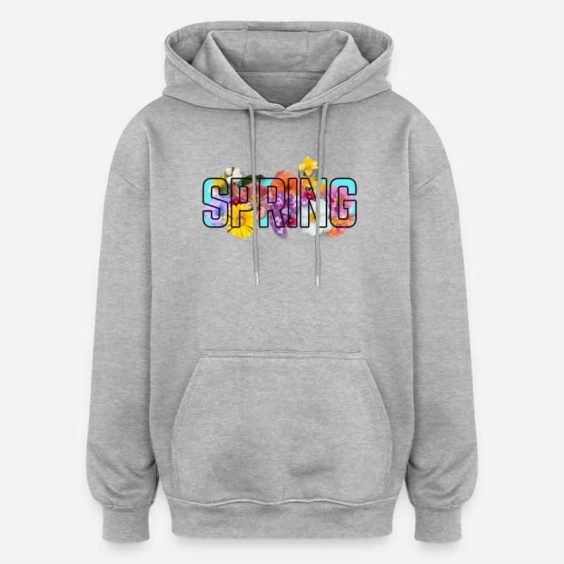 Blue Spring - Oversized Unisex Hoodie - heather grey