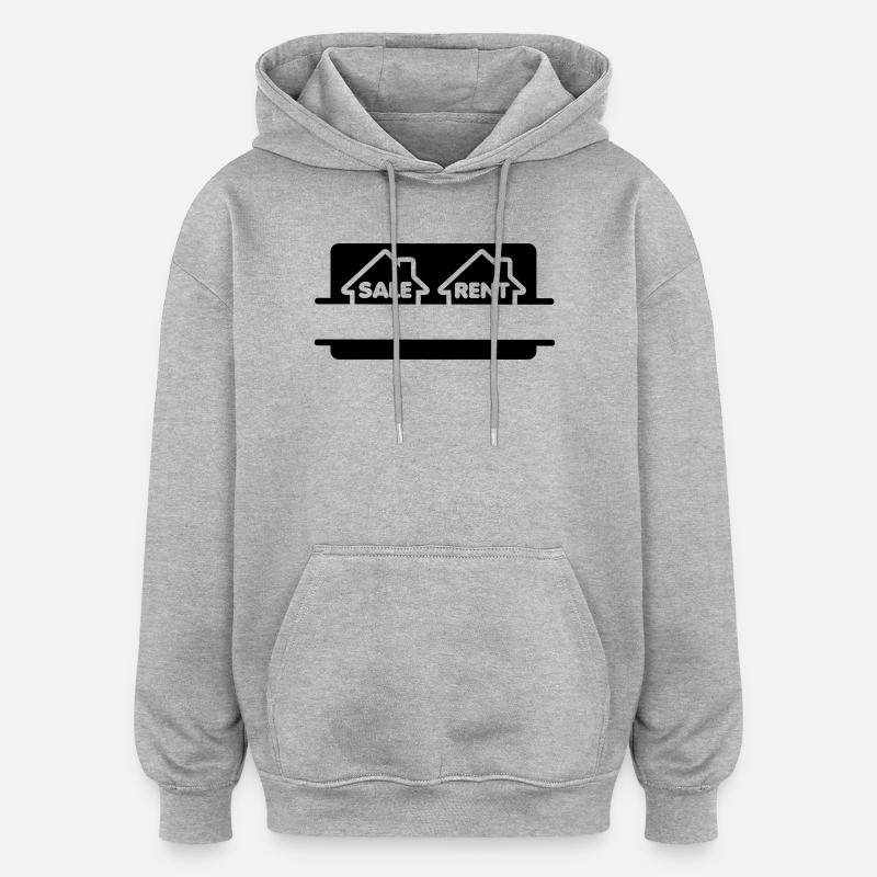 Haus mieten oder kaufen - Oversized Unisex Hoodie - Grau meliert