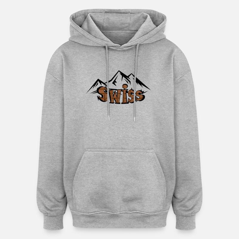 Swiss mountain chocolate - Sweat à capuche oversize unisexe - gris chiné