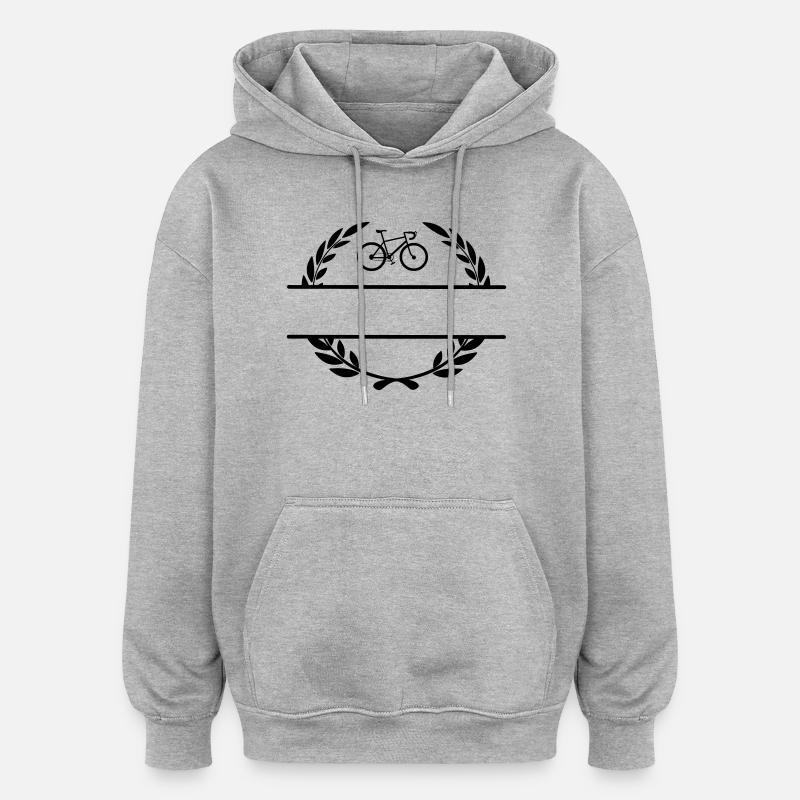 Fahrrad im Lorbeerkranz - Oversized Unisex Hoodie - Grau meliert