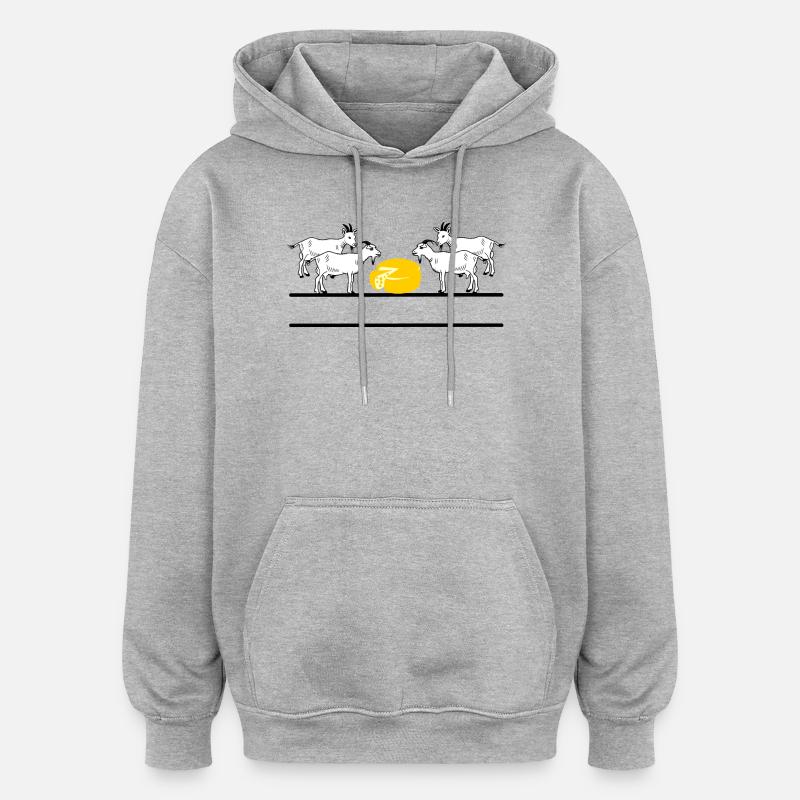 Vier Ziegen - Oversized Unisex Hoodie - Grau meliert