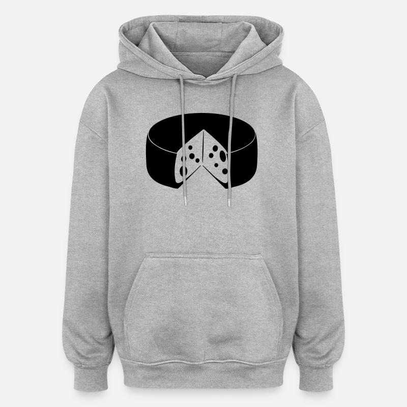 Fromage avec découpe - Sweat à capuche oversize unisexe - gris chiné