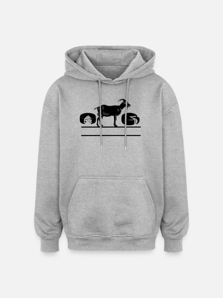 Goat candles banner - Oversized Unisex Hoodie - heather grey