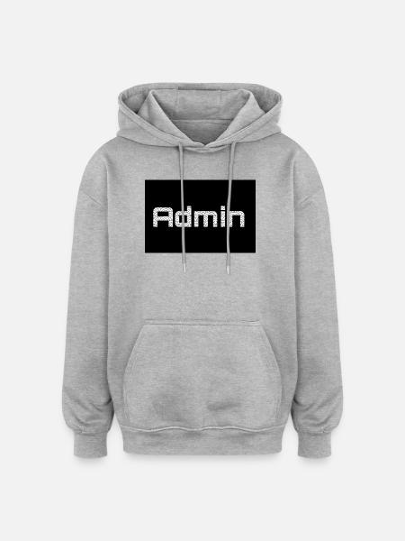 ADMIN Whitewords/Blackbackround - Oversized Unisex Hoodie - Grau meliert