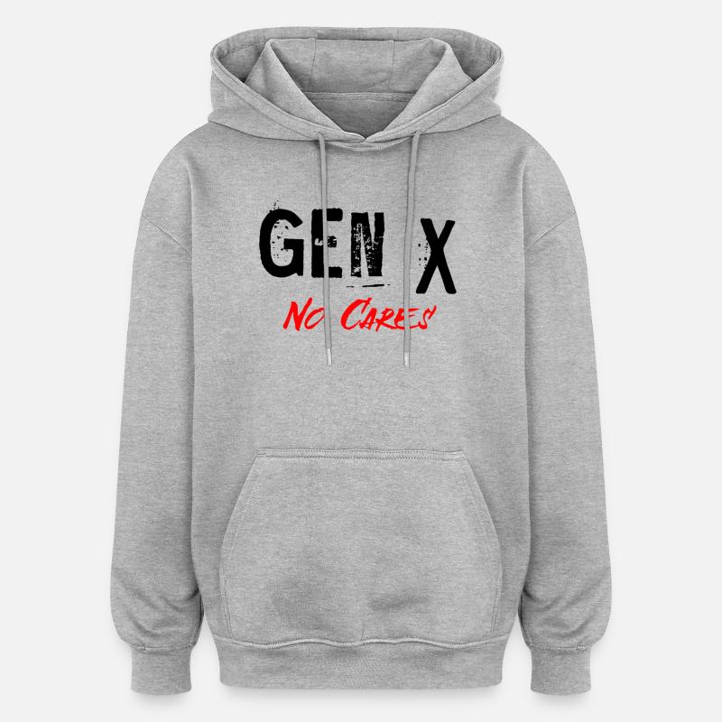 Génération X - Sweat à capuche oversize unisexe - gris chiné