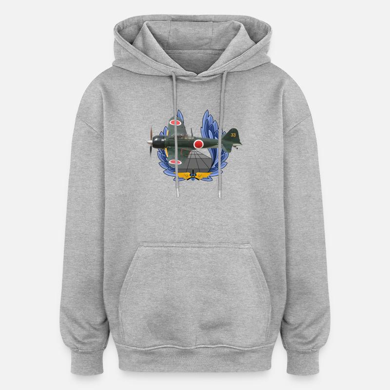 A6M Zero - Oversized Unisex Hoodie - heather grey