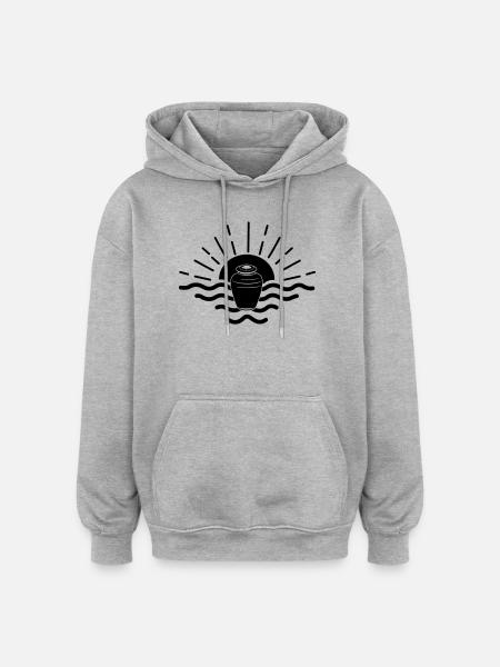 sunset sea urn - Oversized Unisex Hoodie - heather grey