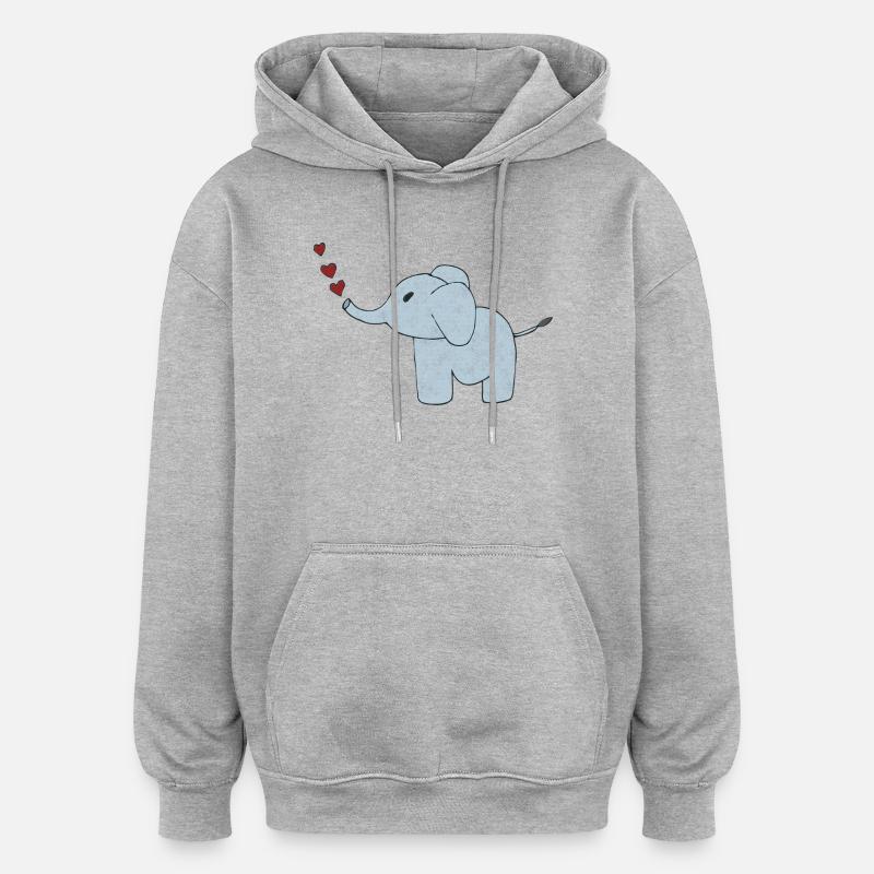 Peau d’éléphant - Sweat à capuche oversize unisexe - gris chiné