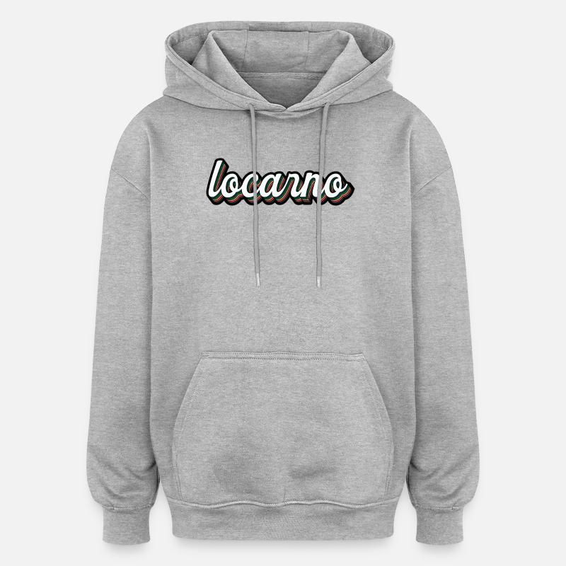Locarno Regenbogen Script - Oversized Unisex Hoodie - Grau meliert