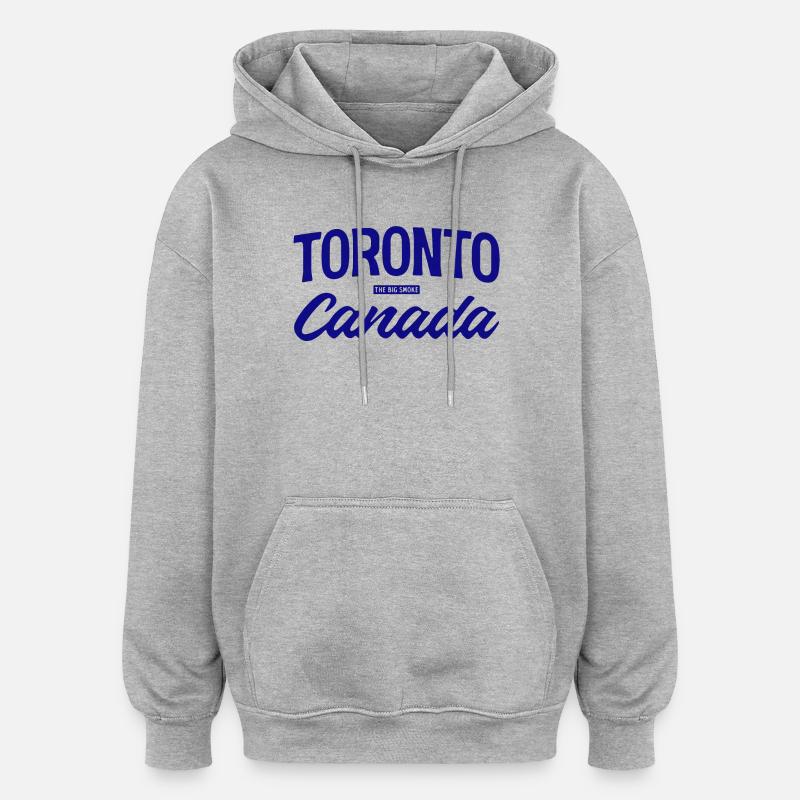 Toronto Canada Lettering Design - Sweat à capuche oversize unisexe - gris chiné