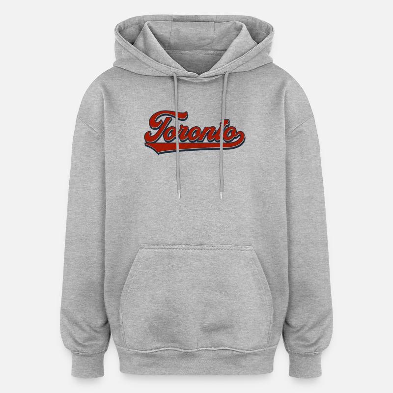 Script rétro de Toronto - Sweat à capuche oversize unisexe - gris chiné