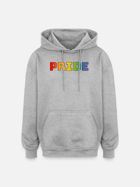 rainbow pride LGBT lgbtqi queer - Oversized Unisex Hoodie - heather grey
