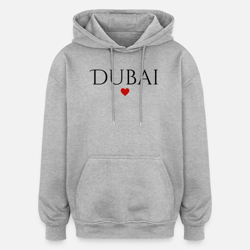 Dubaï - Sweat à capuche oversize unisexe - gris chiné