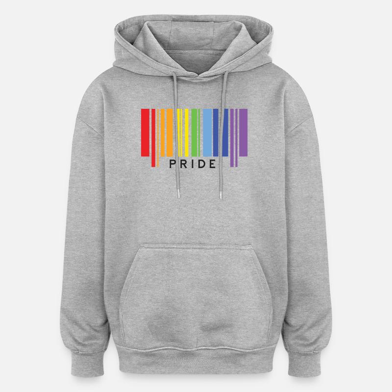 Fierté LGBTQ+. - Sweat à capuche oversize unisexe - gris chiné