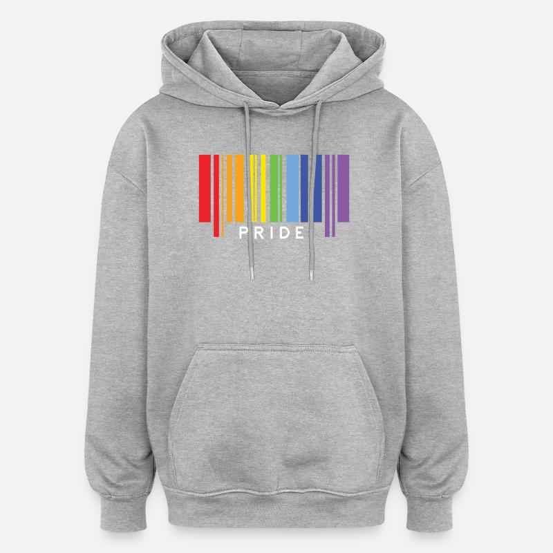 Fierté LGBTQ+. - Sweat à capuche oversize unisexe - gris chiné