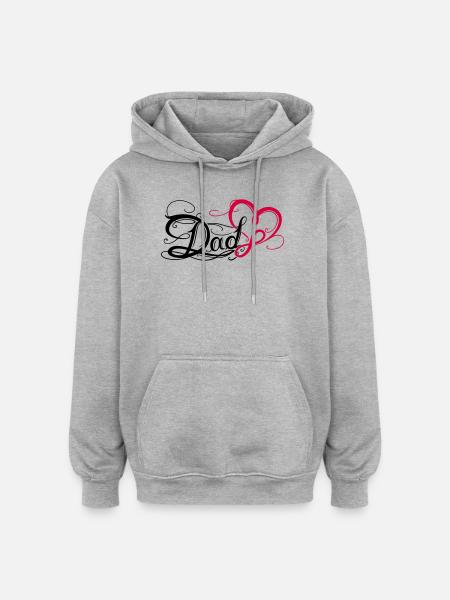 Dad Daddy Father's Day Tattoo - Oversized Unisex Hoodie - heather grey