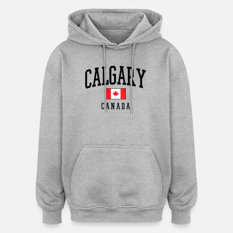 Calgary, Canada - Sweat à capuche oversize unisexe - gris chiné