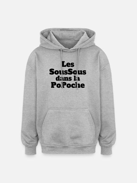 argent, argent de poche, pourboire - Sweat à capuche oversize unisexe - gris chiné