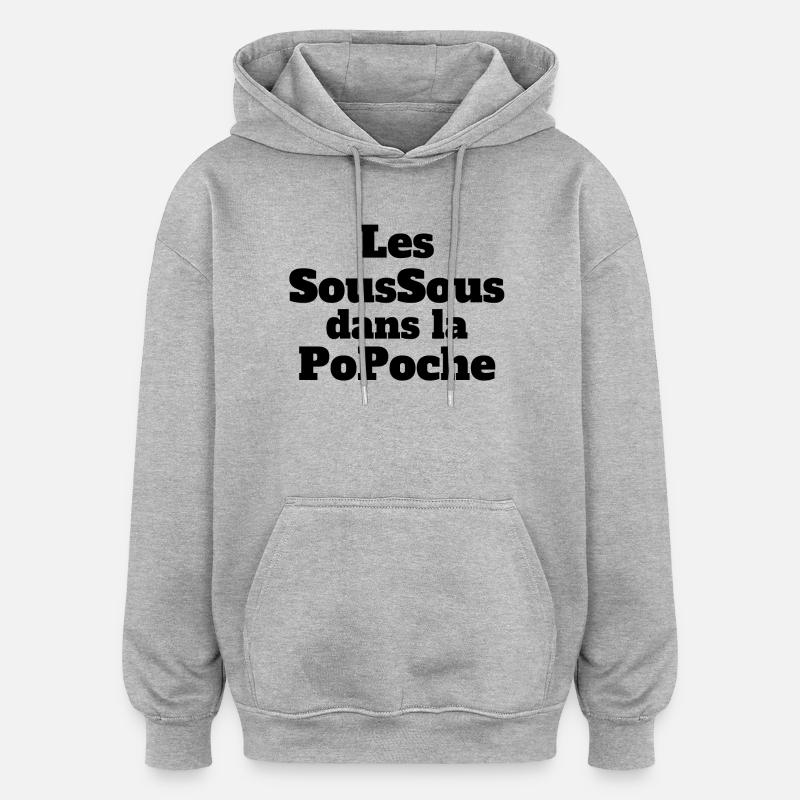argent, argent de poche, pourboire - Sweat à capuche oversize unisexe - gris chiné