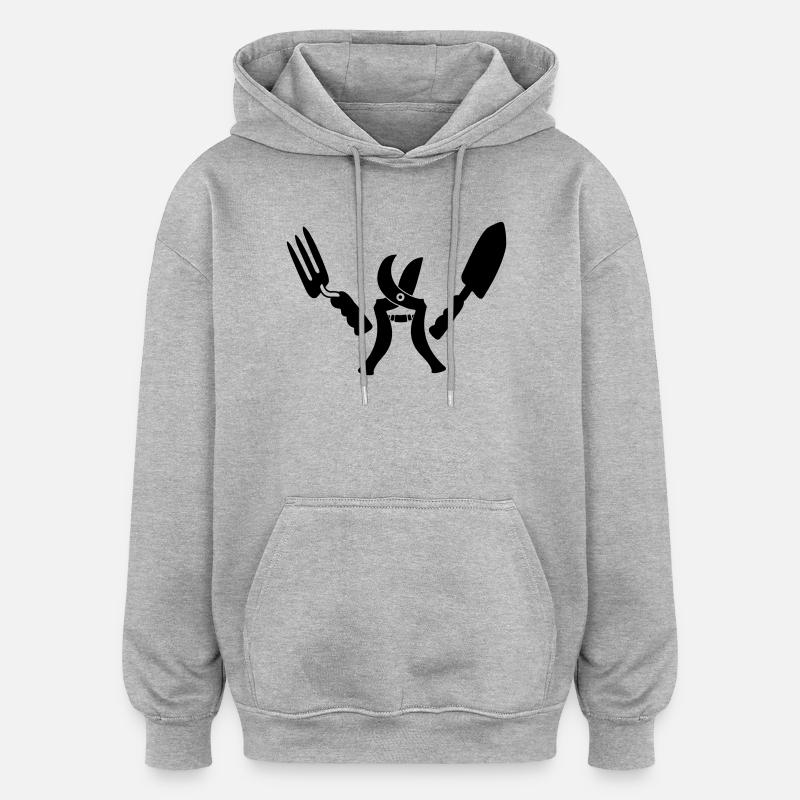 Gartengärtner bereit - Oversized Unisex Hoodie - Grau meliert