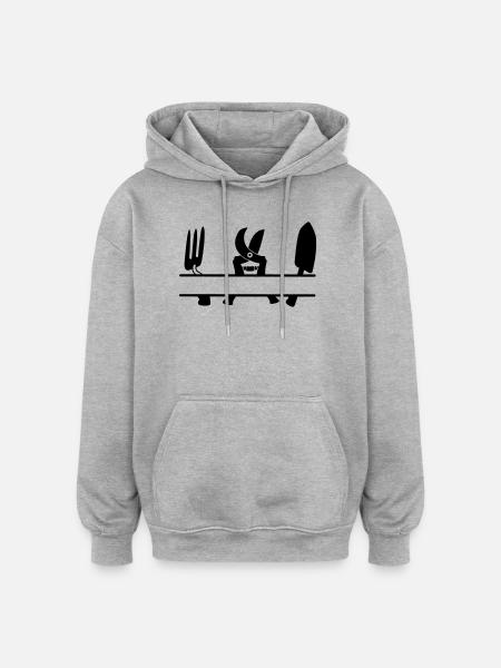 Garden gardener tool text banner - Oversized Unisex Hoodie - heather grey