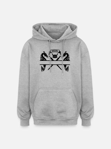 Viking nameplate two swords, helmet - Oversized Unisex Hoodie - heather grey