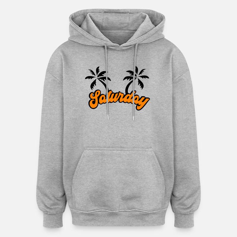 Saturday Das Wochenende Design - Oversized Unisex Hoodie - Grau meliert