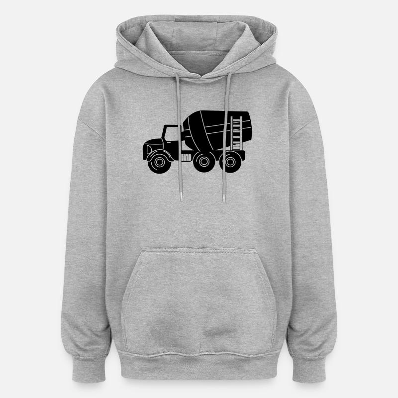 Voiture en ciment - Sweat à capuche oversize unisexe - gris chiné