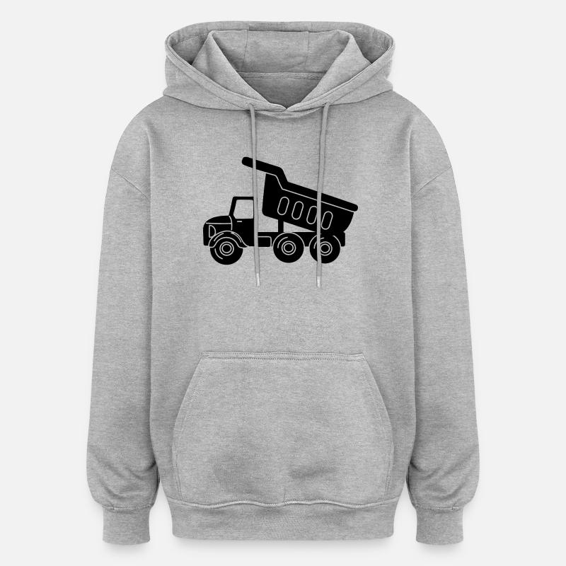 Keepauto - Sweat à capuche oversize unisexe - gris chiné