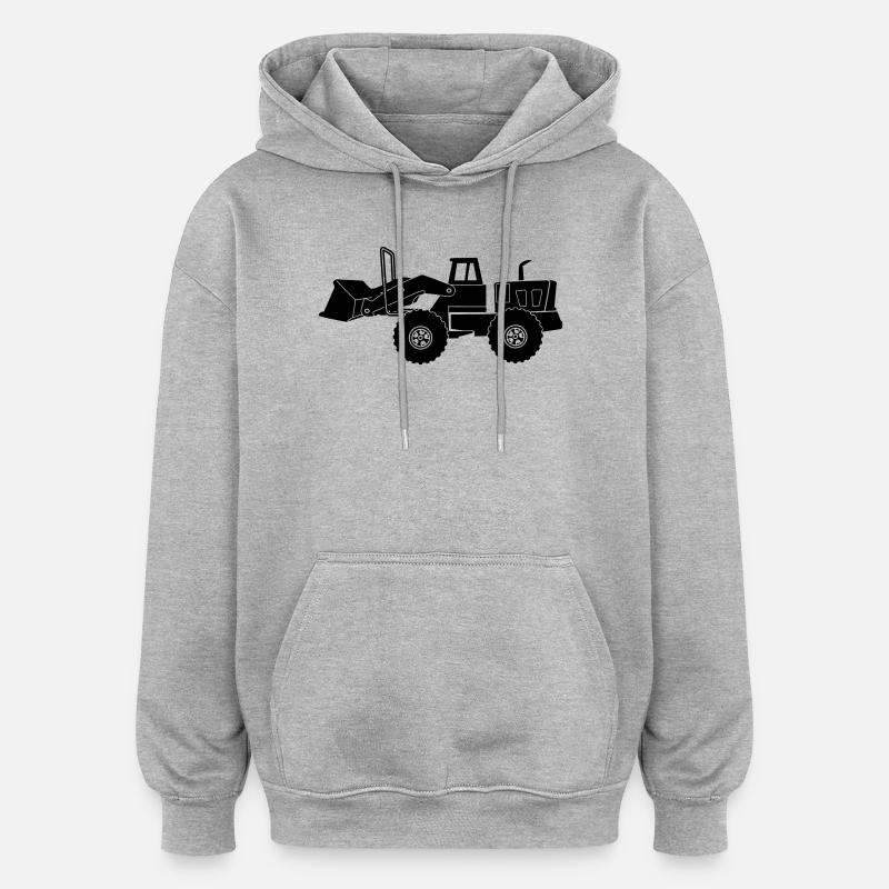 Transparent Bulldozer - Sweat à capuche oversize unisexe - gris chiné