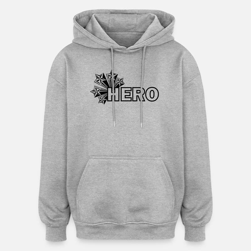 Mon étoile héroïque - Sweat à capuche oversize unisexe - gris chiné