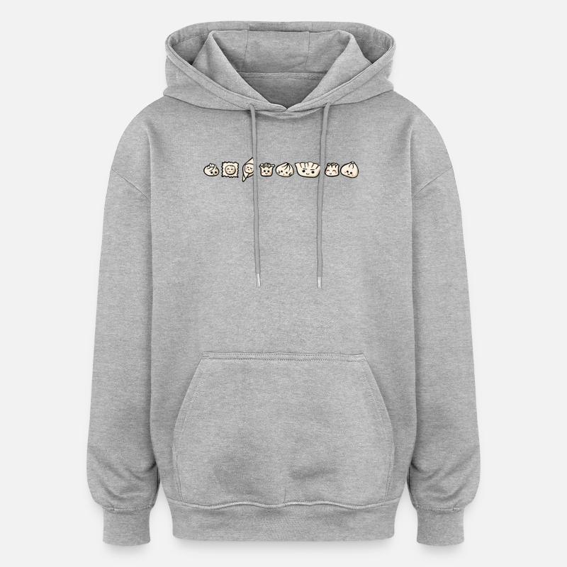 Boulettes mignonnes du monde - Sweat à capuche oversize unisexe - gris chiné