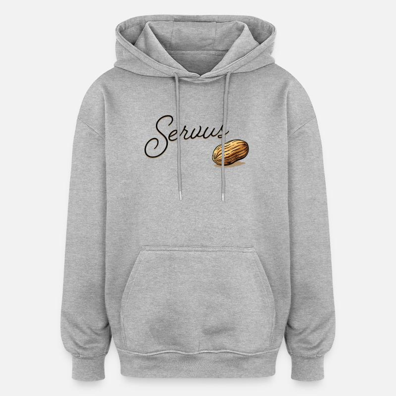 Serius Mandel Script Design - Oversized Unisex Hoodie - heather grey