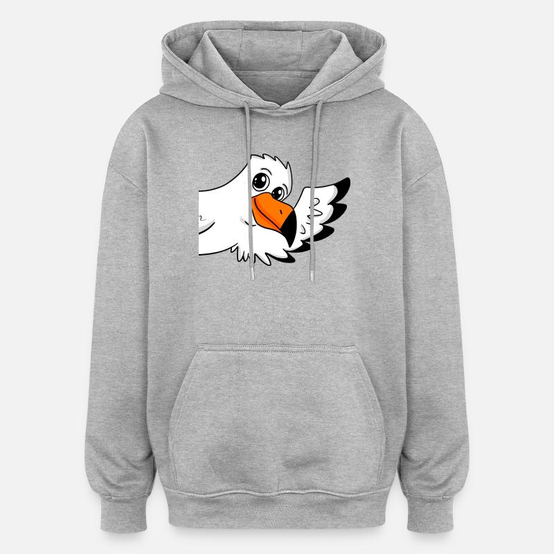 Möwe Gruß Begrüßung - Oversized Unisex Hoodie - Grau meliert