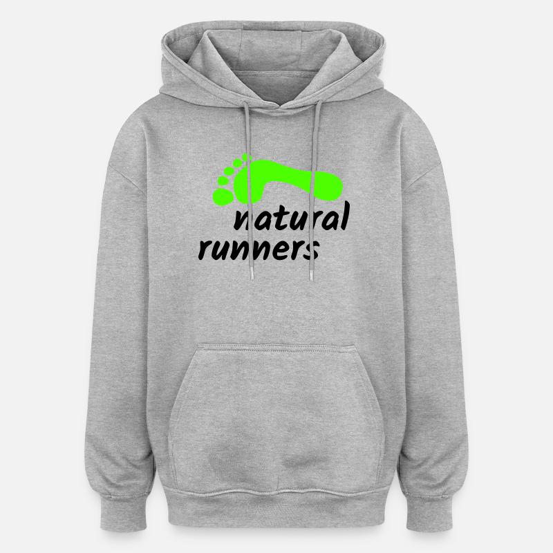 Barefoot Natural Runners 2023 2-ligne 1 - Sweat à capuche oversize unisexe - gris chiné