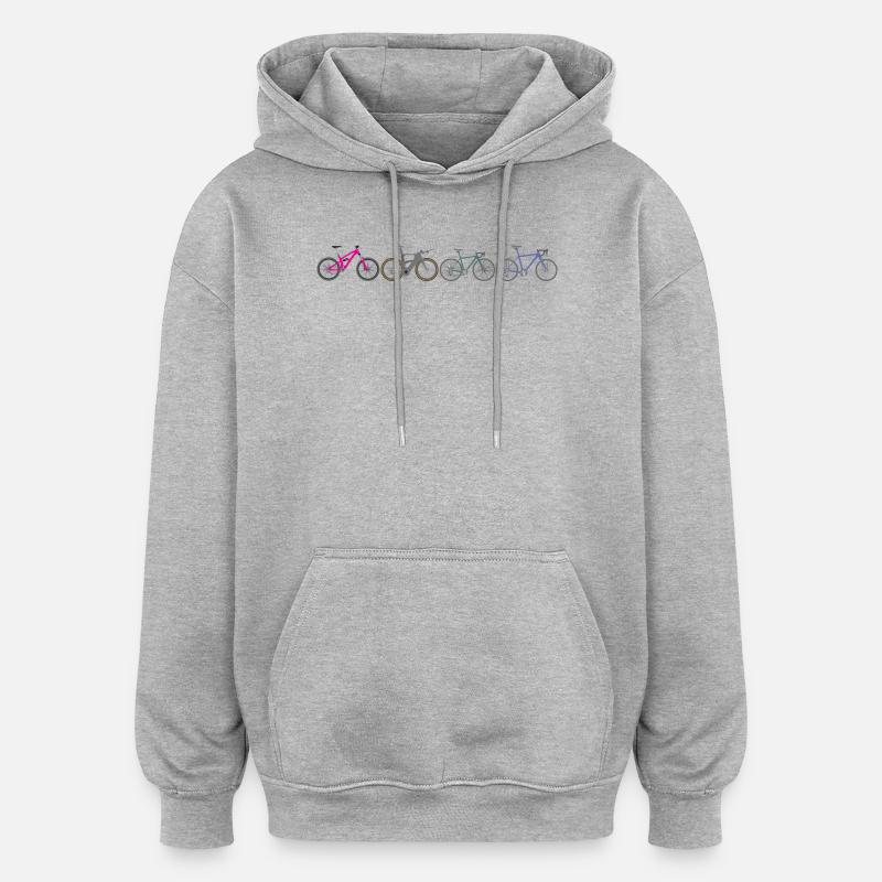 Défilé de vélos Vivid - Sweat à capuche oversize unisexe - gris chiné