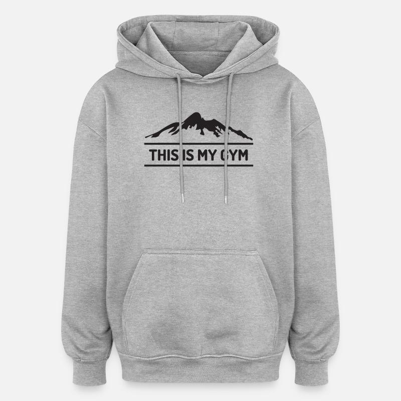 Trail Running - This is My Gym - Sweat à capuche oversize unisexe - gris chiné
