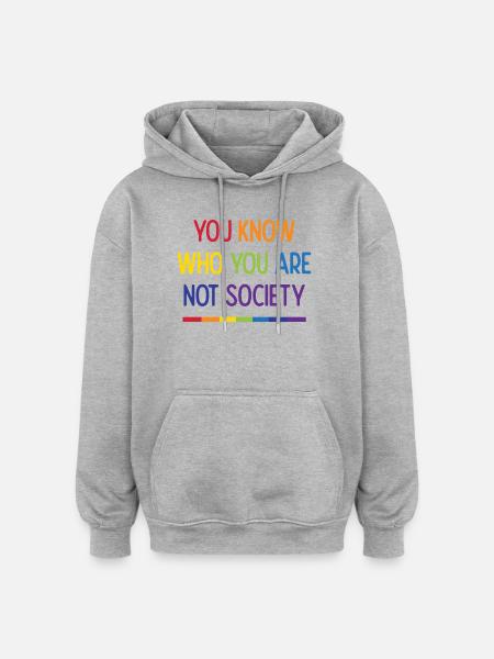 Vivez avec fierté - Sweat à capuche oversize unisexe - gris chiné