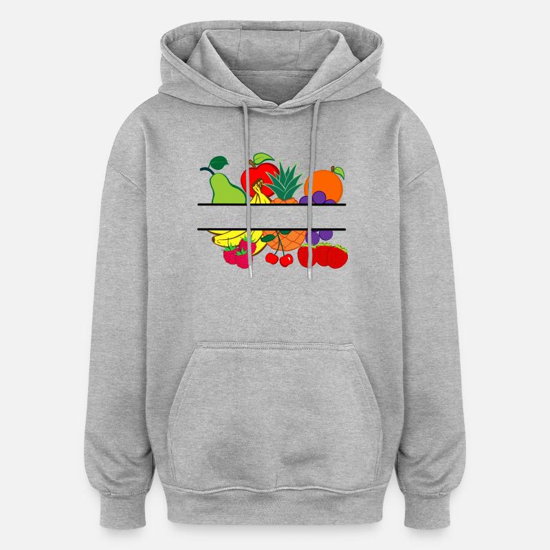 Obstlogo-Shop oder Obstbauer - Oversized Unisex Hoodie - Grau meliert