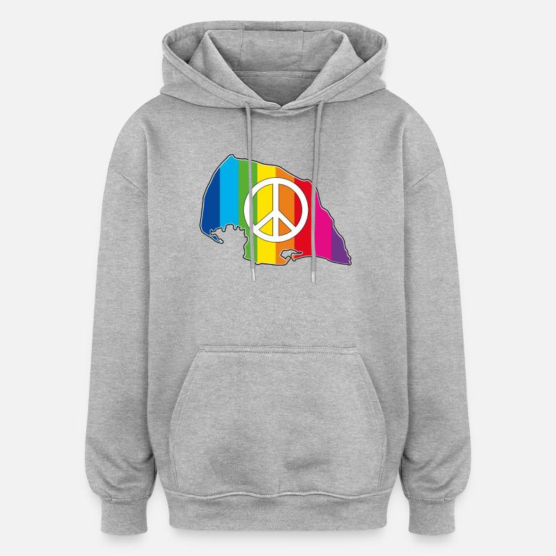 Insel Fehmarn Love Peace Rainbow - Oversized Unisex Hoodie - heather grey