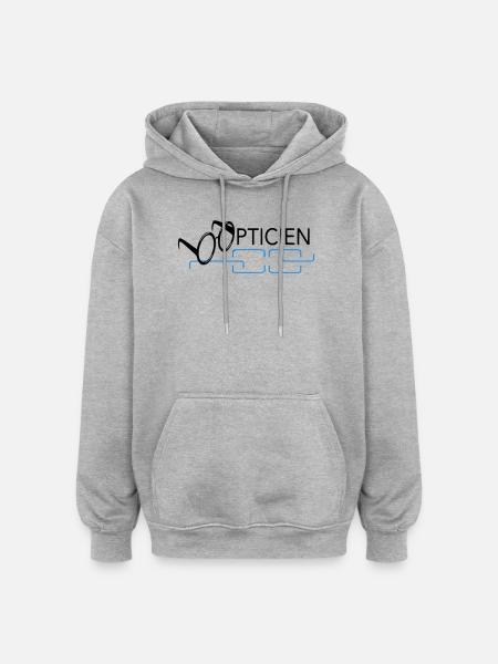 Optitien - Sweat à capuche oversize unisexe - gris chiné