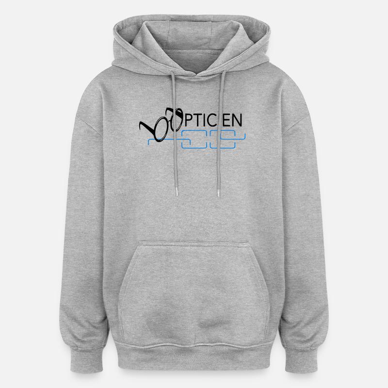 Optitien - Sweat à capuche oversize unisexe - gris chiné