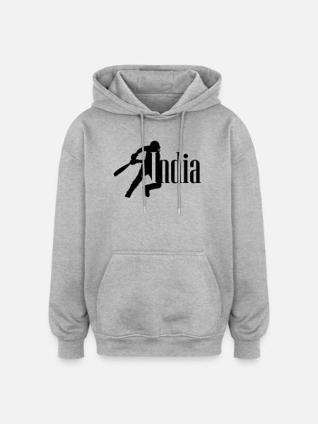 India Cricket - Oversized Unisex Hoodie - heather grey