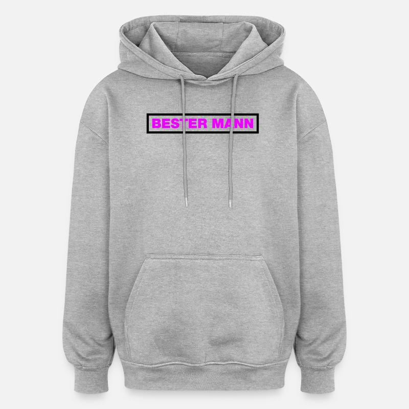 Bester Mann - Oversized Unisex Hoodie - Grau meliert